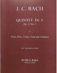 BACH J.C.-Quinteto Op.11 nº 3 en Fa Mayor para Flauta, Oboe, Violin, Viola y B.C. (P/PT) (Sadie)