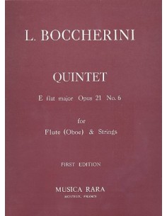 BOCCHERINI L.-Quinteto Op.21 nº 6 en Mib Mayor para Flauta, 2 Violines, Viola y Violoncello (Partes)