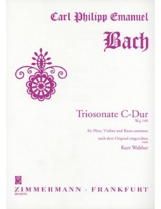 BACH C.P.E.-Trio Sonata en Do Mayor (W.149) para Flauta, Violin y Piano (Walther)