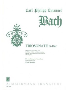 BACH C.P.E.-Trio Sonata en Sol Mayor (W.152) para Flauta, Violin y Piano (Walther)