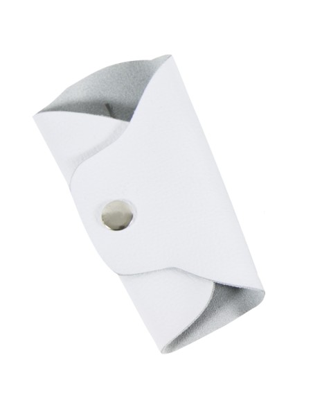Short Leather Bugle Mitten Closure (Clip) White
