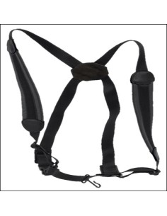 Arnes Saxofon Piel Cruzado Ancho 50 mm. SD51 Modelo Hombre, Gancho Metalico Negro 2