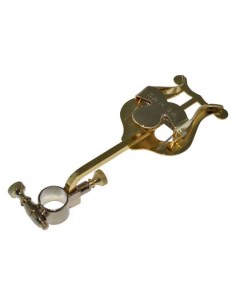 Atril Marcha Trompeta con Argolla Ø14 mm. Curvado Corto Tamaño Normal 55 x 45 mm. Dorado 2