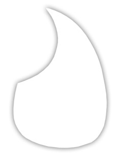 Golpeador Guitarra Clasica Adhesivo Forma Gota Blanco 2