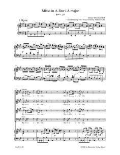 BACH J.S.-Misa en La Mayor (BWV:234) para 3 Voces Solistas, Coro Mixto y Piano (Urtext) (Platen) 2
