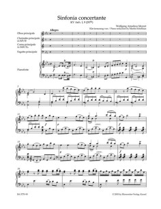 MOZART W.A.-Sinfonia Concertante (K.297b) en Mib Mayor para Oboe,Clarinete,Fagot,Trompa y Piano (Par 2