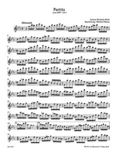 BACH J.S.-Partita en Do menor (Original en La menor) (BWV:1013) para Flauta Dulce Alto 2