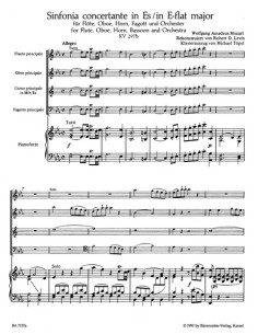 MOZART W.A.-Sinfonia Concertante (K.297b) en Mib Mayor para Flauta, Oboe, Trompa, Fagot y Piano (Par 2