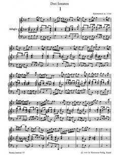 ANONIMO-Sonatas (3) (1730) para Flauta Dulce Alto (Flauta) y Piano (Woehl) 2