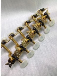 Clavijero Bandurria o Laud Fustero (174) Dorado (Tubos Metal) (Grabado) (Palomilla Pasta)