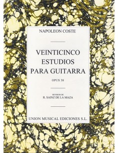 COSTE N.-Estudios (25) Op.38 para Guitarra (R.Sainz de la Maza) (OCASION)