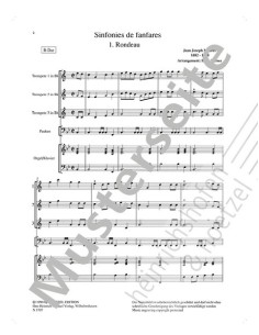 MOURET J.J.-Sinfonie de Fanfares para 3 Trompetas, Timbales y Piano (Organo) (Partitura y Partes) 2