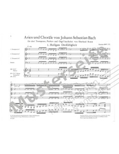 BACH J.S.-Aria y Coral (BWV:78) para 3 Trompetas, Timbales y Organo (Partitura y Partes) (Kraus) 2