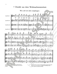 BACH J.S.-Corales (7) de "Oratorio de Navidad" (BWV:248) para 4 Flautas (Hagemann) 2