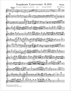 MOZART W.A.-Sinfonia Concertante (K.297b) en Mib Mayor para Flauta, Oboe, Trompa, Fagot y Piano (Par 2