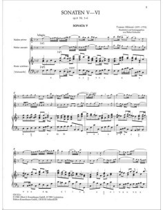 ALBINONI T.-Balletti e Sonate a Tre (6) Op.8 Vol.3º: Sonatas 5 y 6 para 2 Violines y B.C. (Kolneder) 2