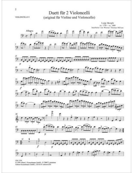 BORGHI L.-Duo para 2 Violoncellos