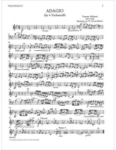 ALBINONI y RAMEAU-Adagio en sol menor y La Poule para 4 Violoncellos (Thomas Mifune) 2