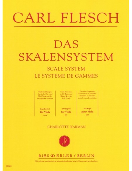 FLESCH C.-Das Skalensystem für Viola (Karman)