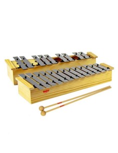 Hochchromatisches Glockenspiel 22 vernickelte Bleche Do für die 2 harmonischen Boxen Honsuy (Inc. Mallets) Natur