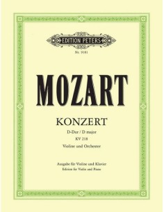 MOZART W.A.-Concierto para Violin nº 4 (K.218) en Re Mayor para Violin y Piano (Oistrach) (OCASION)