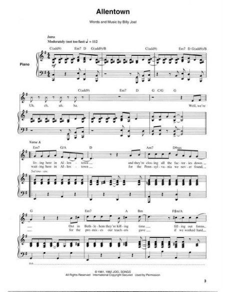 JOEL Billy-Keyboard Book para Teclado