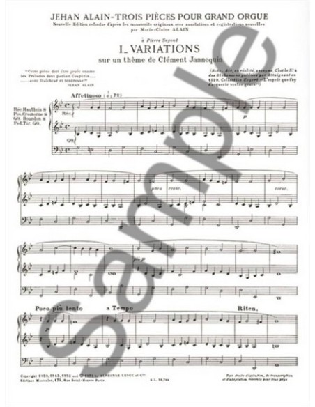 ALAIN J.-Pieces (3) pour orgue