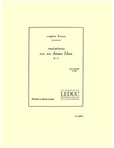 BOZZA E.-Variations sur un Theme Libre para Flauta, Oboe, Clarinete, Trompa y Fagot (Partitura/Partes)