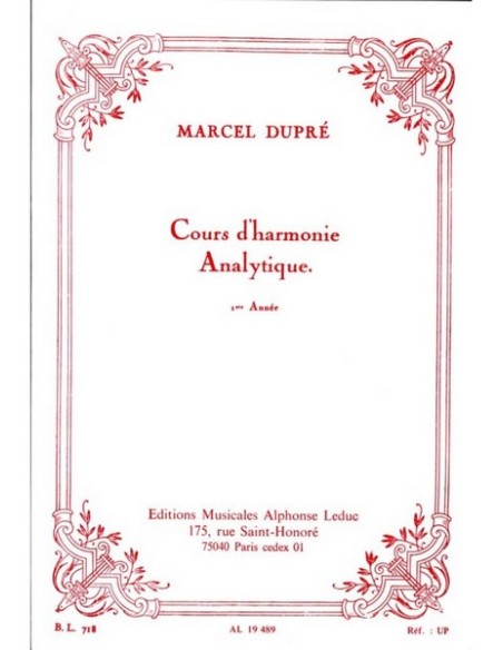 DUPRE M.-Cours D'Harmonie Analytique Vol.1