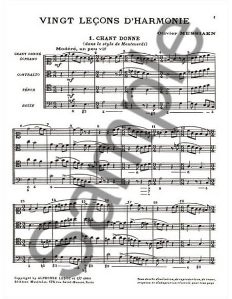 MESSIAEN O.-Lecons d'Harmonie (20)