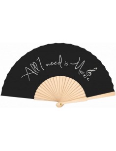 Abanico "All I Need Is Music" Agifty F-2008 Negro