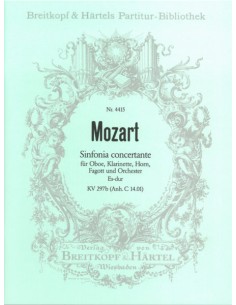 MOZART W.A.-Sinfonia Concertante (K.297b) en Mib Mayor para Oboe,Clarinete,Fagot,Trompa y Piano (Partes)