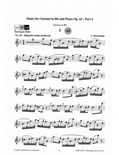 BAERMANN C.-Estudios Op.63 nº 2 para Clarinete en Sib y Piano (Grado Medio) (Inc. 2 CD) 2