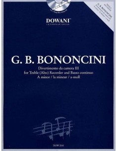 BONONCINI G.B.-Divertimentos de Camara 3º para Flauta de Pico Alto y B.C.(Grado Medio) (Inc.CD)