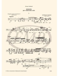 SZOKOLAY S.-Sonata para Violoncello 2
