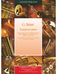 BIZET G.-Fantaisie de "Carmen" para Trompeta, Quinteto de Viento Madera (Partitura y Partes)(Arban/Caens)