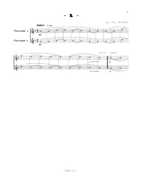 ALLERME-Duets Hits para 2 Clarinetes
