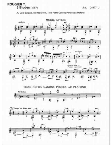 ROUGIER T.-Studios (3) per Chitarra