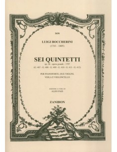 BOCCHERINI L.-Quintetos (6) Op.56 para 2 Violines, Viola, Violoncello y Piano (Partes)
