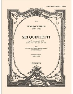 BOCCHERINI L.-Quintetos (6) Op.57 para 2 Violines, Viola, Violoncello y Piano (Partes)