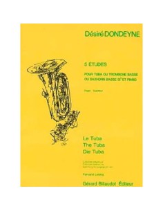 DONDEYNE D.-Etudes (5) para Trombon Bajo (Tuba) y Piano
