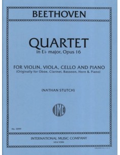 BEETHOVEN L.V.-Cuarteto Op. 16 en Mib Mayor para Violin, Viola, Violoncello y Piano (Partes) (Stutch