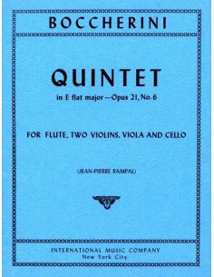 BOCCHERINI L.-Quinteto Op.21 nº 6 en Mib Mayor para Flauta, 2 Violines, Viola y Violoncello (Partes)