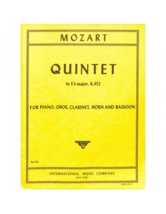 MOZART W.A.-Quinteto (K.452) en Mib Mayor para Oboe, Clarinete, Trompa, Fagot y Piano (Partes)