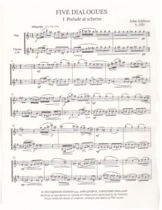 ADDISON J.-Dialogues (5) para Flauta y Clarinete 2