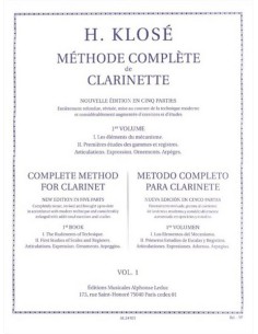 KLOSE H.E.-Methode Complete Vol.1 para Clarinete